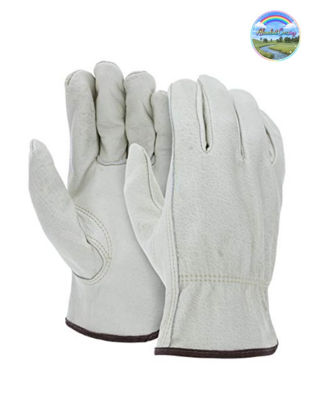 12 Pairs XL Heavy Duty Cowhide Leather Work Gloves for Driving, Warehouse,